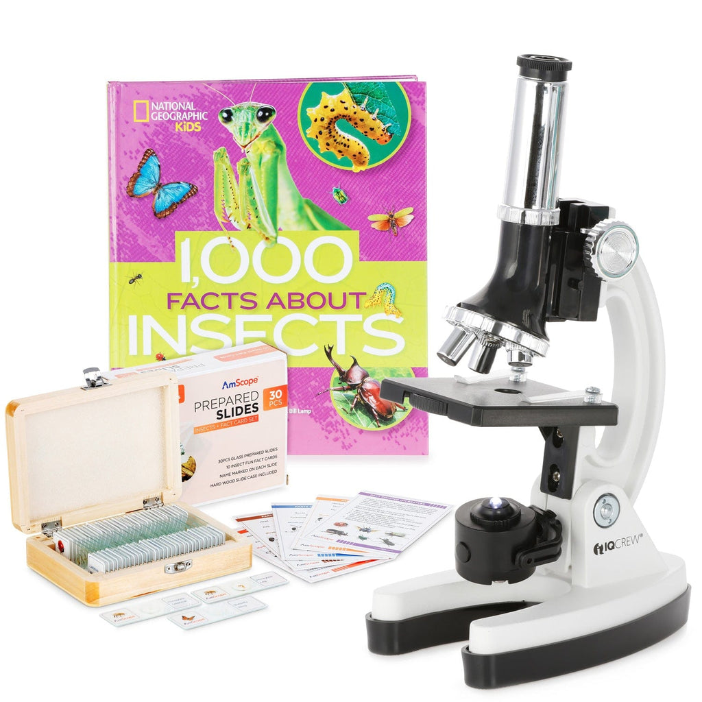 IQCrew By AmScope Introductory 120X-1200X Magnification 52-pcs Kids Be