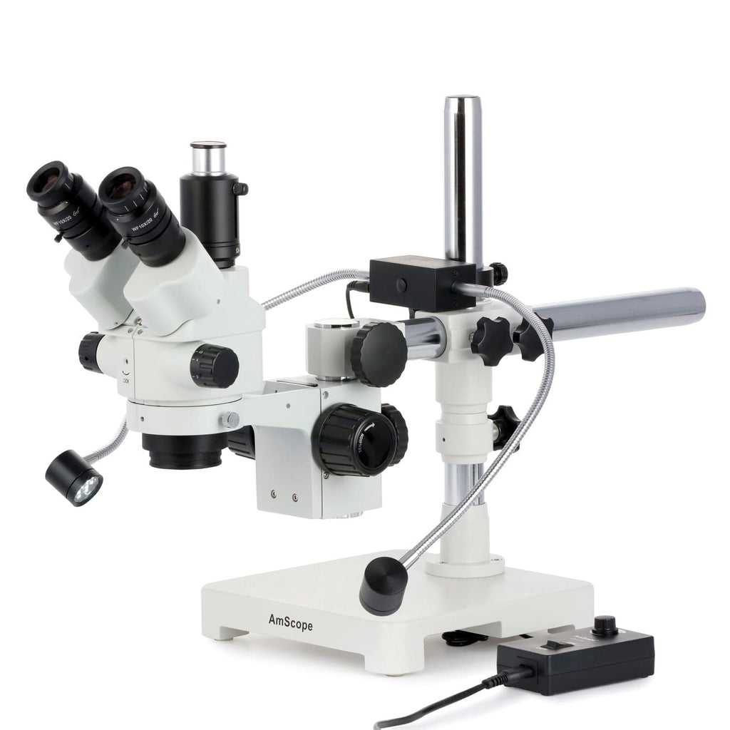 Microscopio Stereo Binoculare Zoom AmScope 3.5X-45X Con