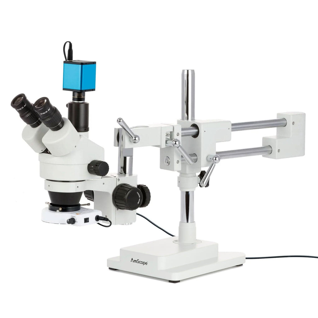AmScope SM-4 Series Zoom Trinocular Stereo Microscope with 80 LED Comp