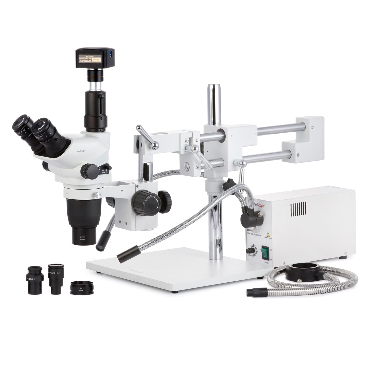 ミュージック ASTROSCOPE AmScope SZN-4 Series Zoom Trinocular Stereo Microscope 2X-225X on Boom