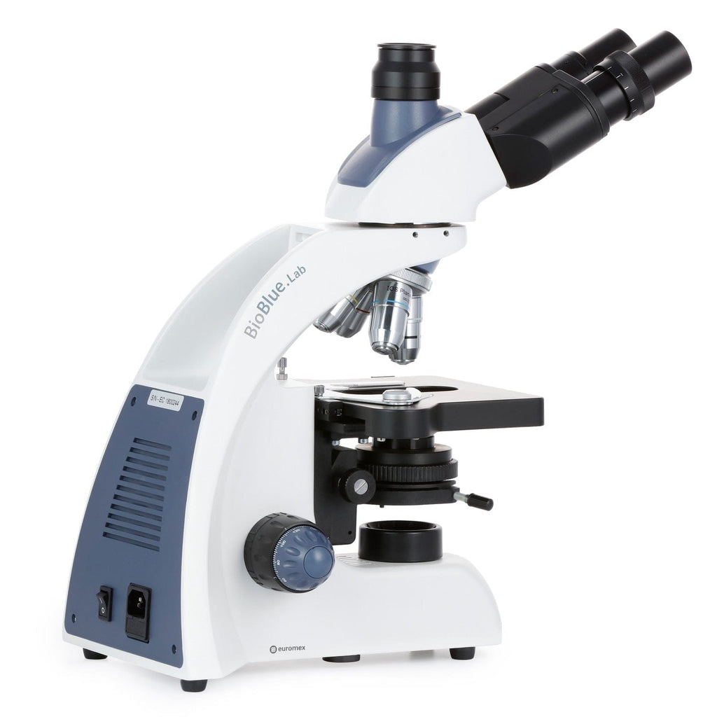 BioBlue Series Compound Microscope, Trinocular, SMP, 4/10/S40/S100x Oil  Objectives with Mechanical Stage