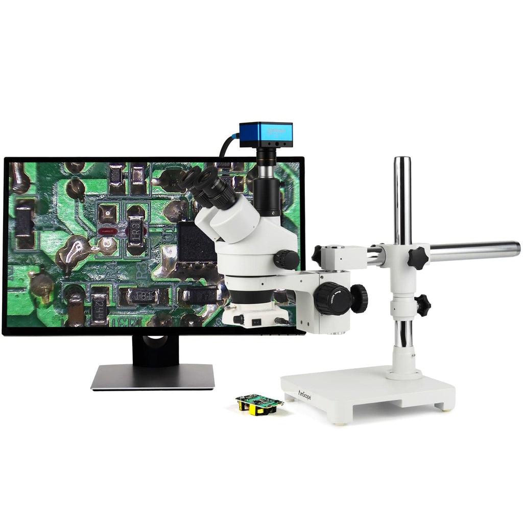 AmScope 7X-45X Trinocular Stereo Microscope – Extra Large Pillar Stand – SM-1T-750540