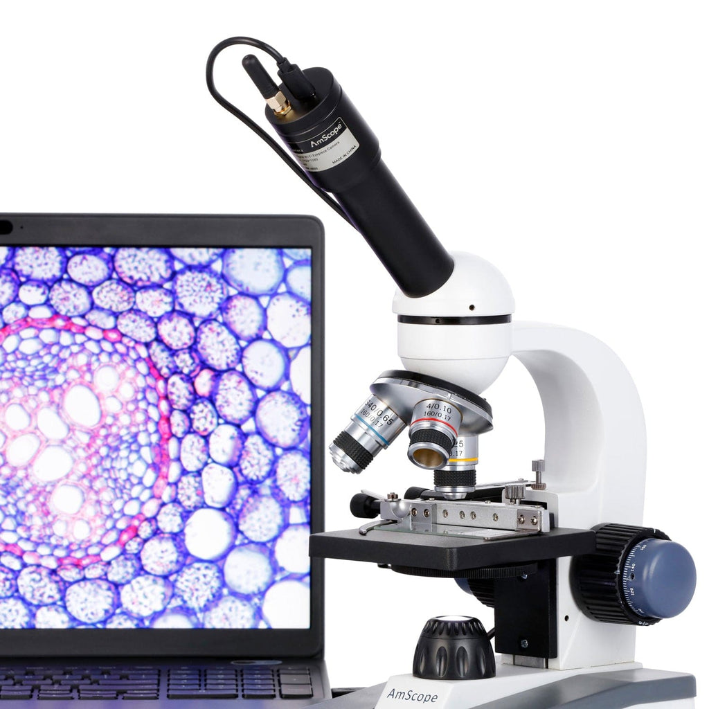 Amscope 40X-1000X Compound Microscope - Top Rated Digital microscope for home education