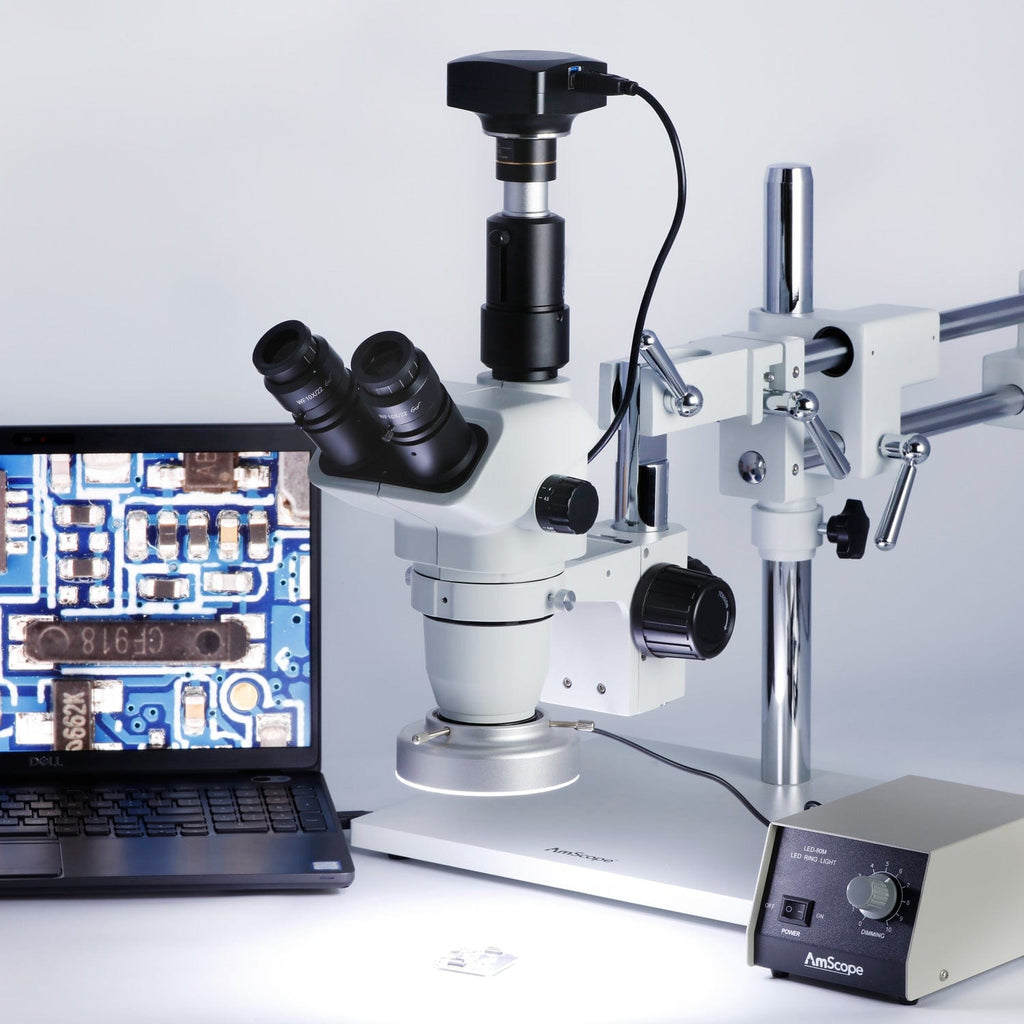 AmScope ZM-4 Series Premium Trinocular Stereo Microscope 2X-90X Magnif