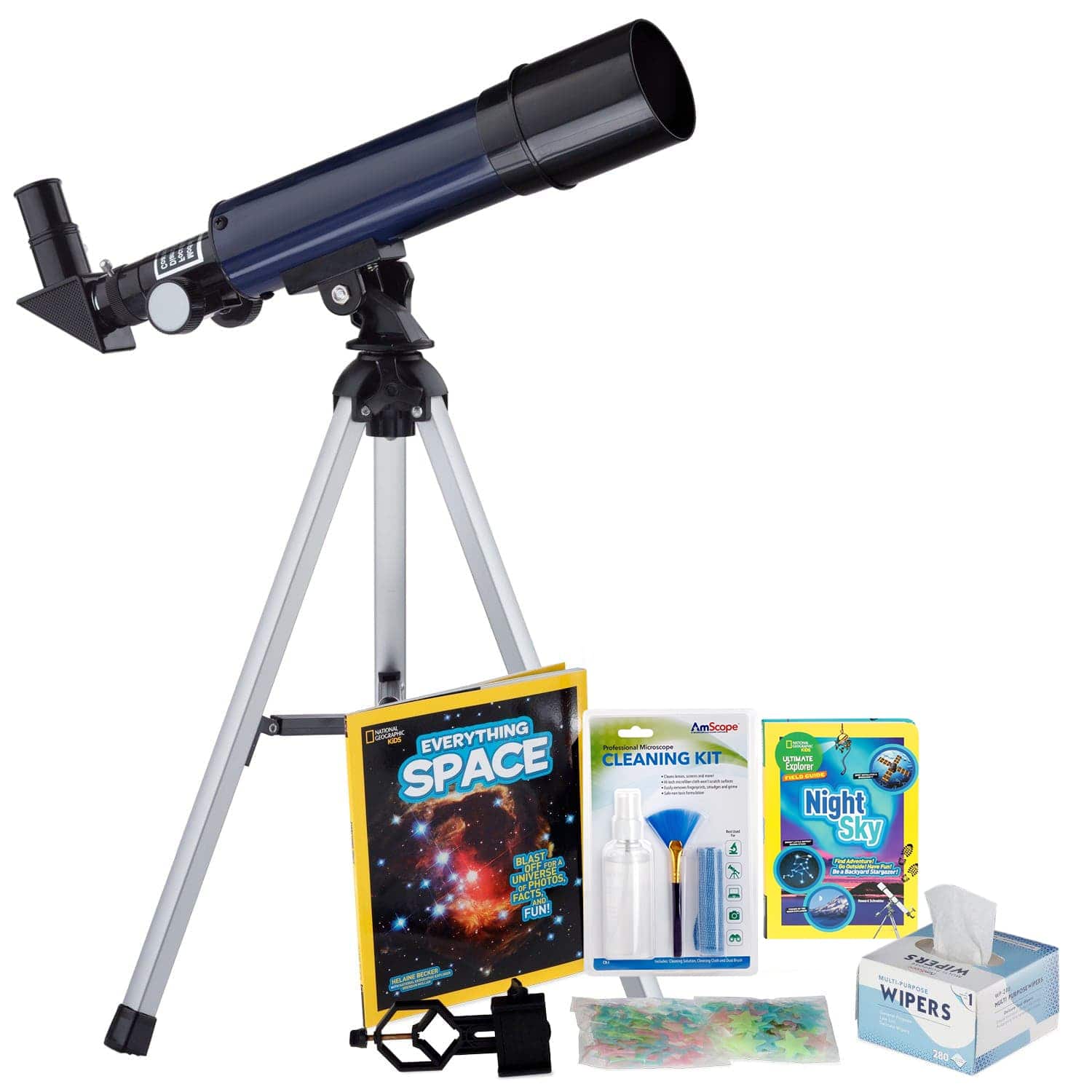 AmScope Kid's Telescope Beginner Astronomer Series featuring 18-90X 36