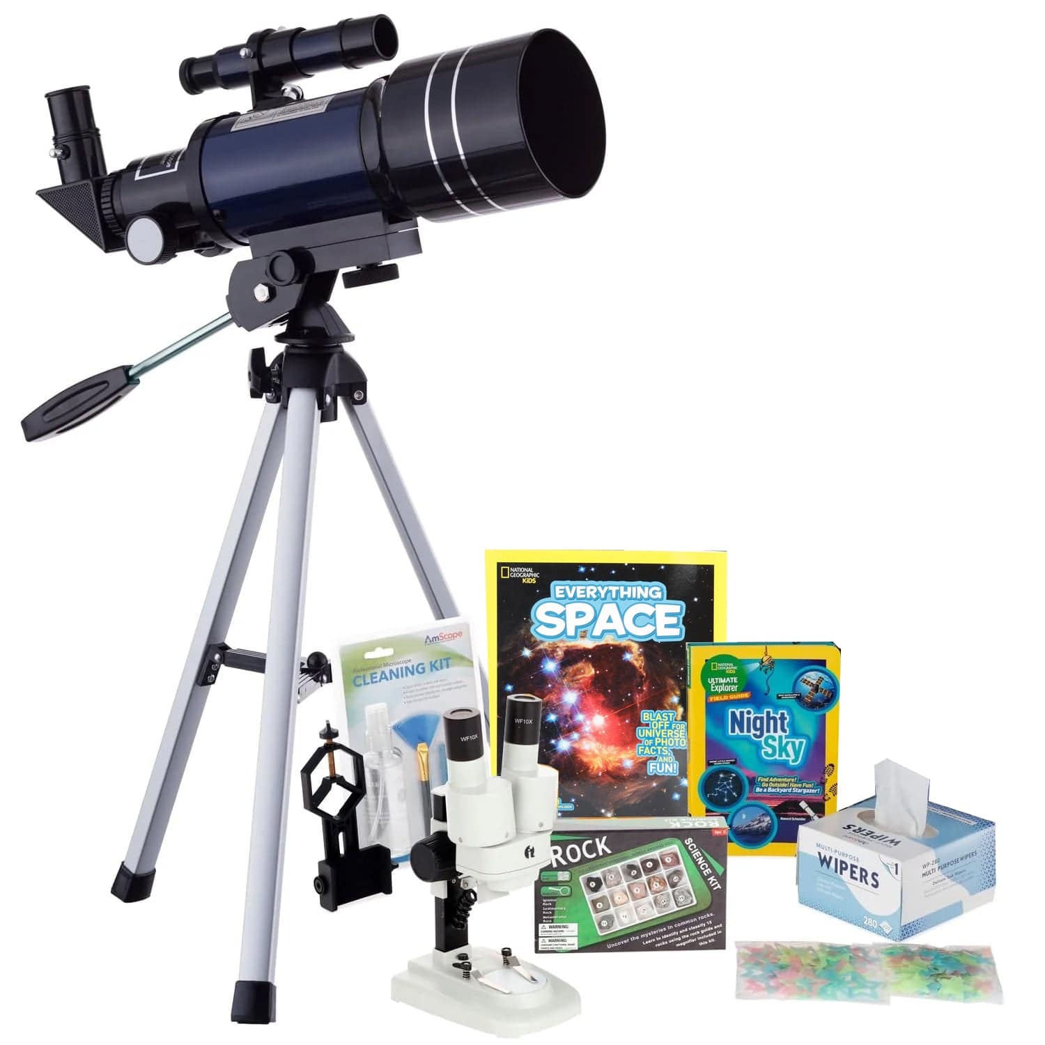 AmScope Kid's Telescope Beginner Astronomer Series featuring 15-150X 3