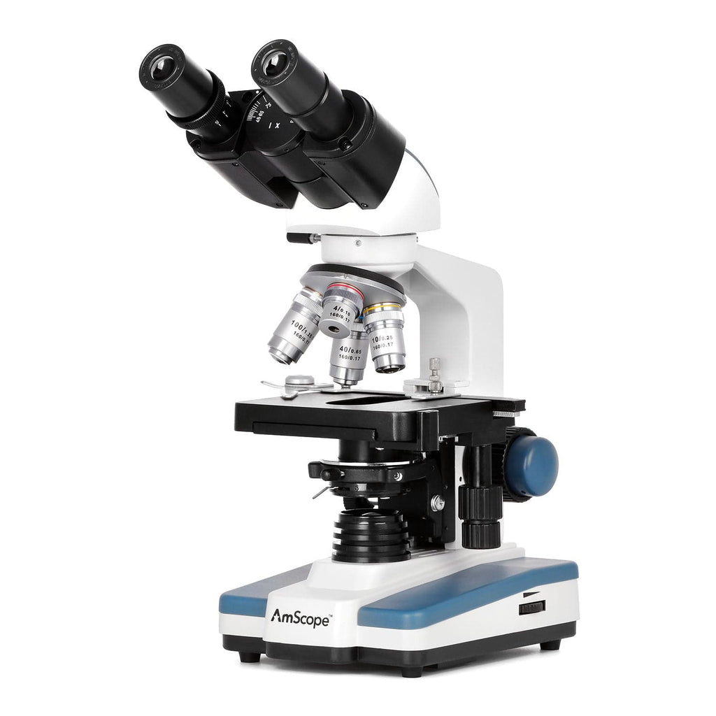 AmScope B120C Binocular Biological Microscope 2500X Magnification and 1W LED Light Source
