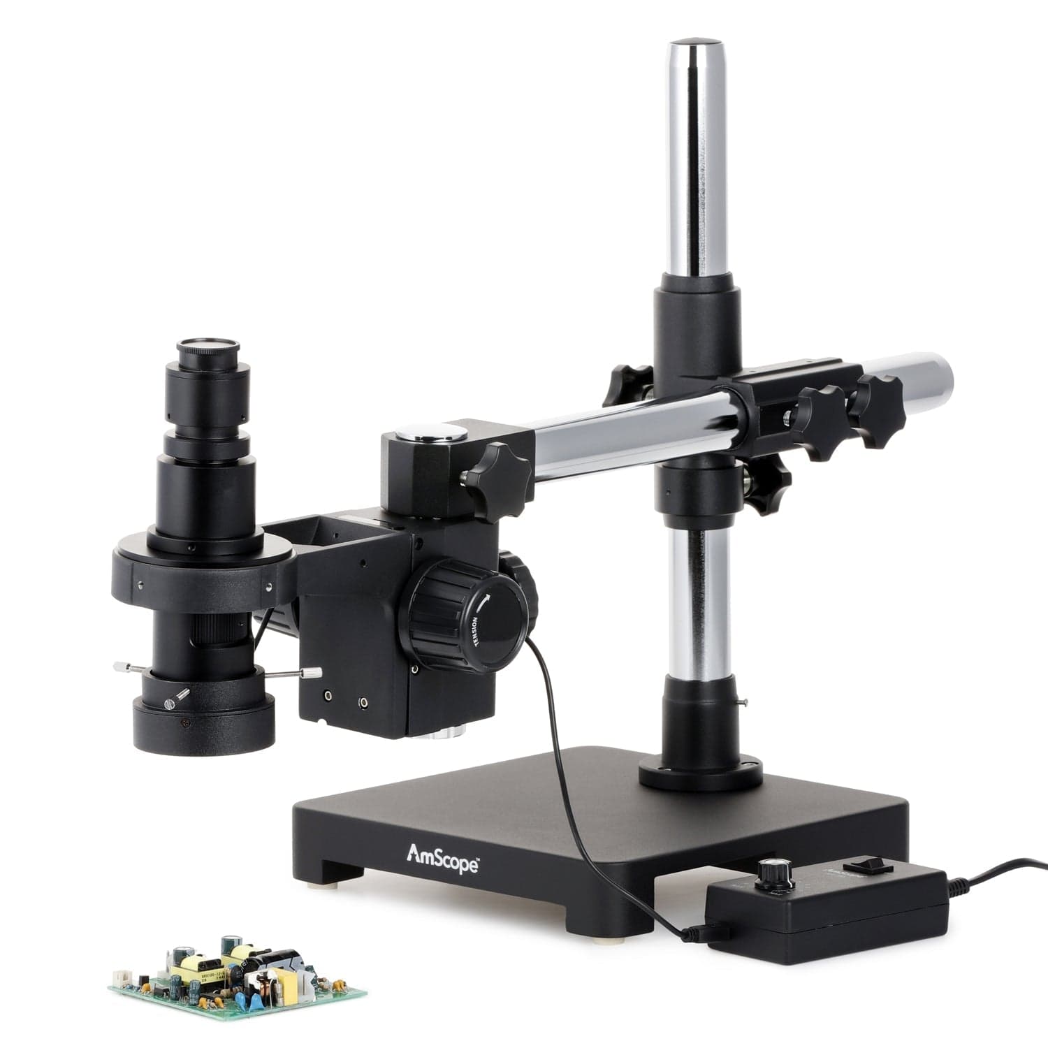 0.7X-5X Zoom Inspection Microscope w/ LED Ring Light on Table Stand + HDMI Camera