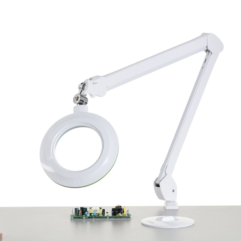 3-Diopter Fluorescent Magnifier Lamp w/ AC receptacle, Black