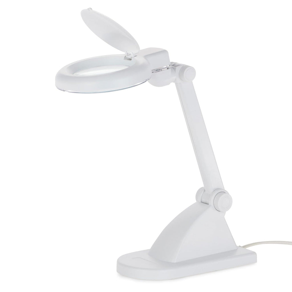 3 Diopter (1.75X Magnification) LED Magnifying Lamp on Rolling Floor Stand, 5 inch Lens + Flip Cover