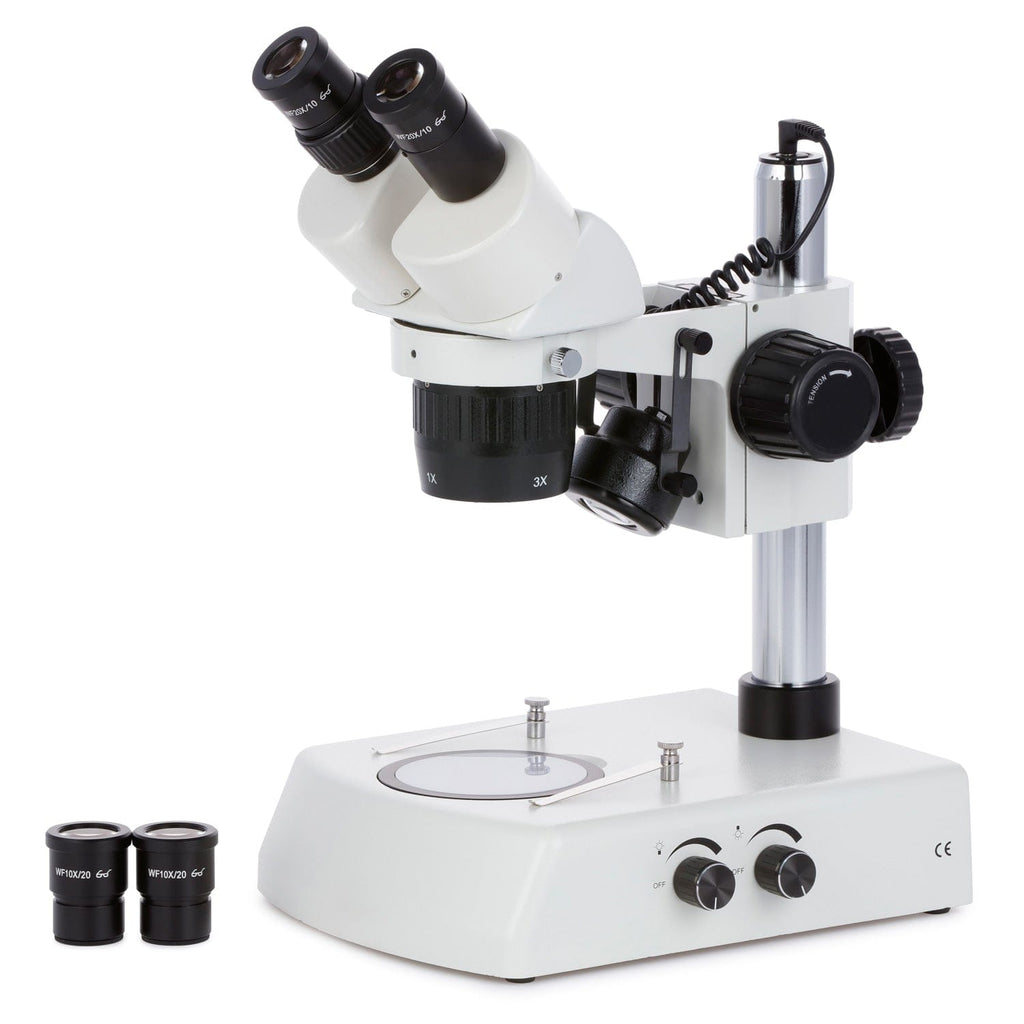 Microscopio Stereo AmScope SW-3B13Y-FRL A Braccio Singolo – 10X-45X Con Luce Ad Anello Fluorescente - Foto 1