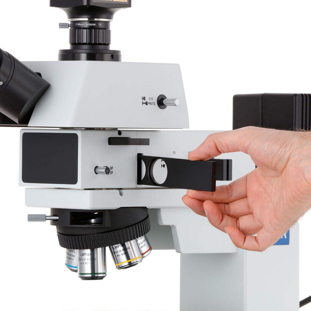 AmScope 50X-2500X Darkfield Polarizing Metallurgical Microscope + 18MP –  Microscope Central