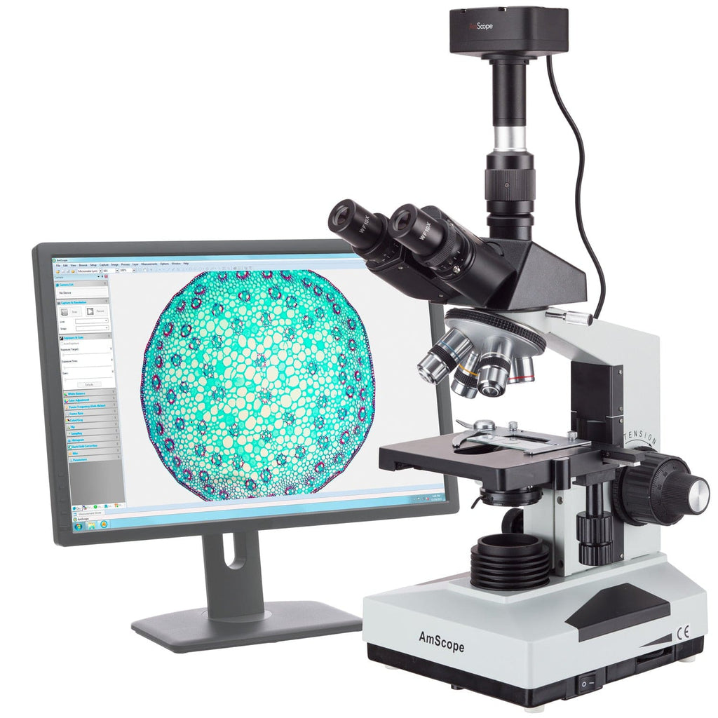 40X-2000X Trinocular Biological Compound Microscope + 1.3MP USB Digital  Camera