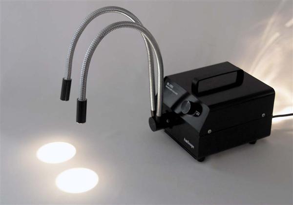 AmScope 150W Dual Gooseneck Fiber-Optic Illuminator (Black) For Micros