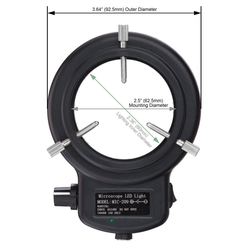 144 LED Adjustable Compact Microscope Ring Light Adapter with