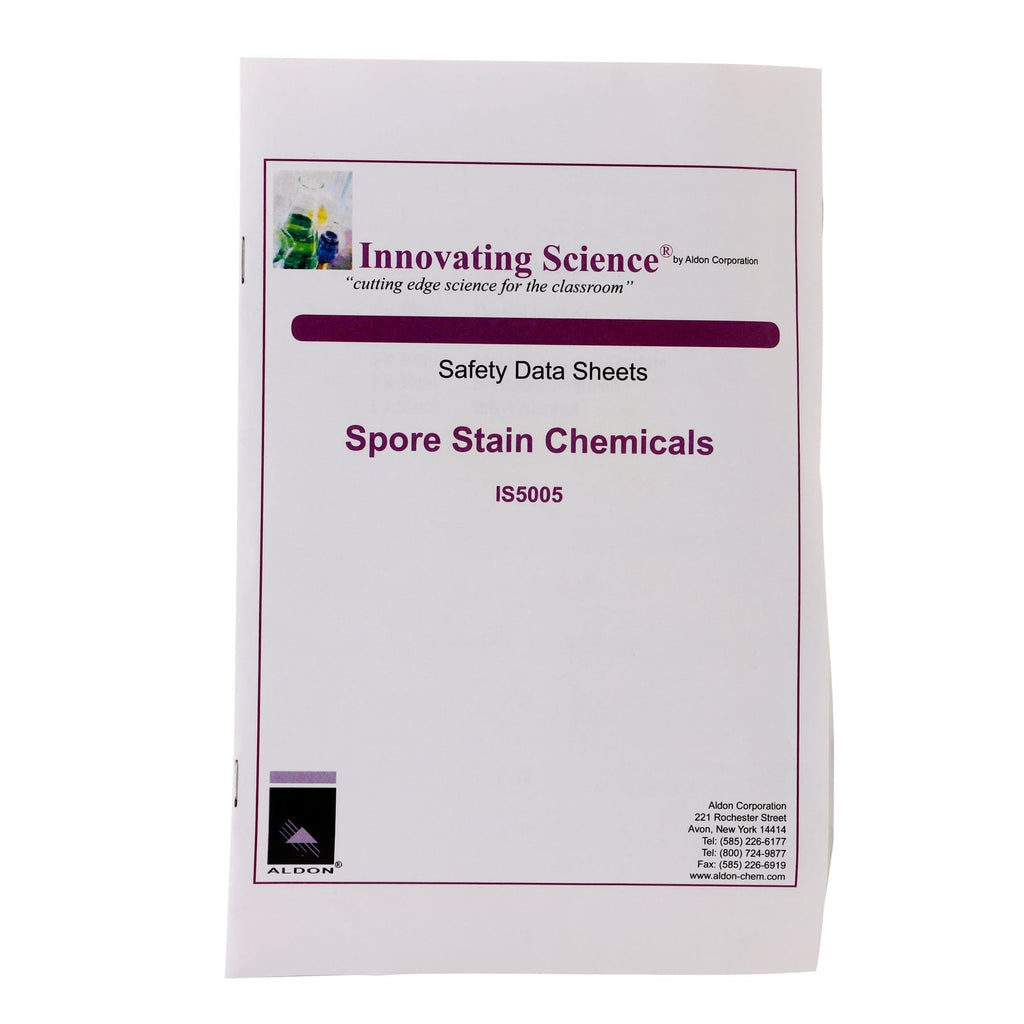 AmScope Spore Stain Kit of Five Chemicals for Preparing Microscope Sli