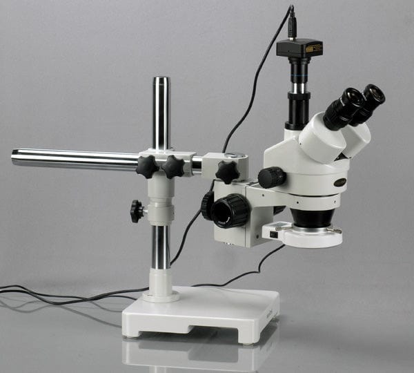 AmScope SM-1BN-80M 7X-45X Stereo Zoom Microscope with 80-LED Aluminum Ring Light AmScope SM-1BN-80M 7X-45X Stereo Zoom Microscope with 80-LED Aluminum Ring Light