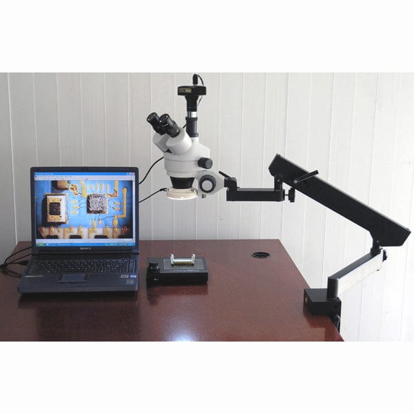 3.5X-45X Trinocular Articulating Zoom Microscope + Ring Light