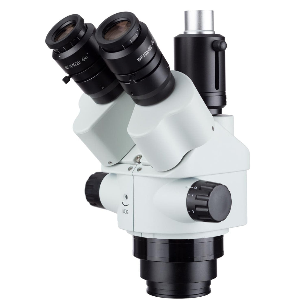 AmScope 7X-45X Magnification Simul-Focal Trinocular Zoom Stereo Microscope  Head