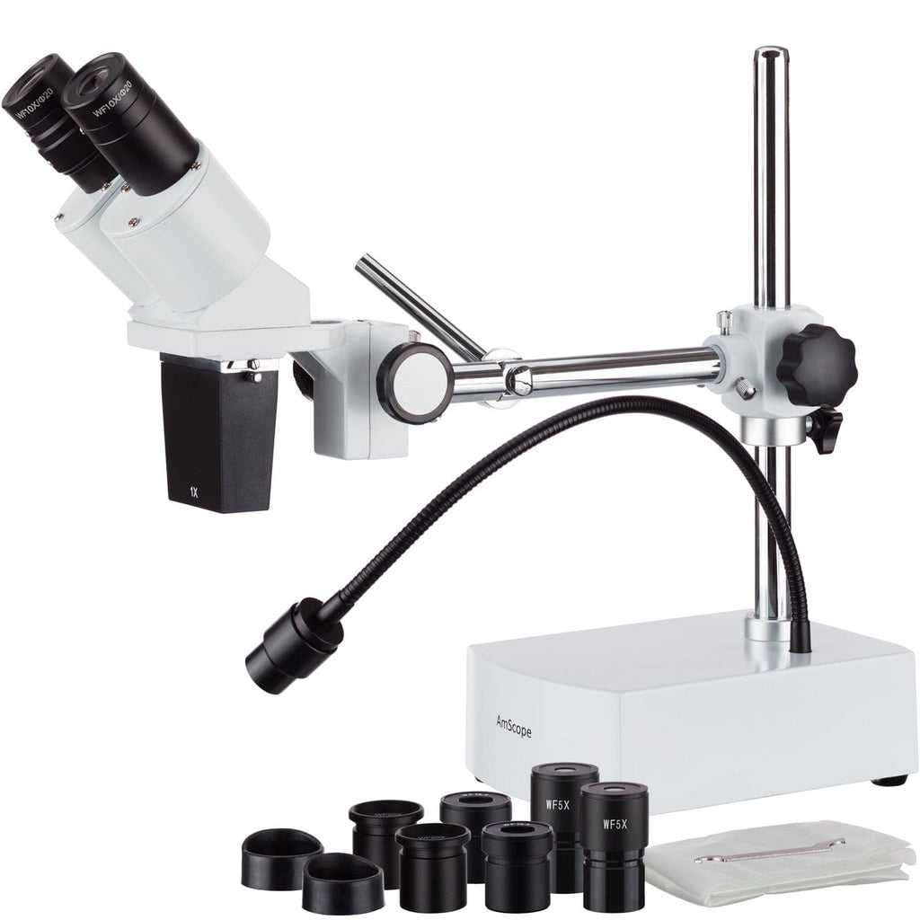 AmScope SE400 Series Compact Fixed-Lens Binocular Stereo Microscope 5X