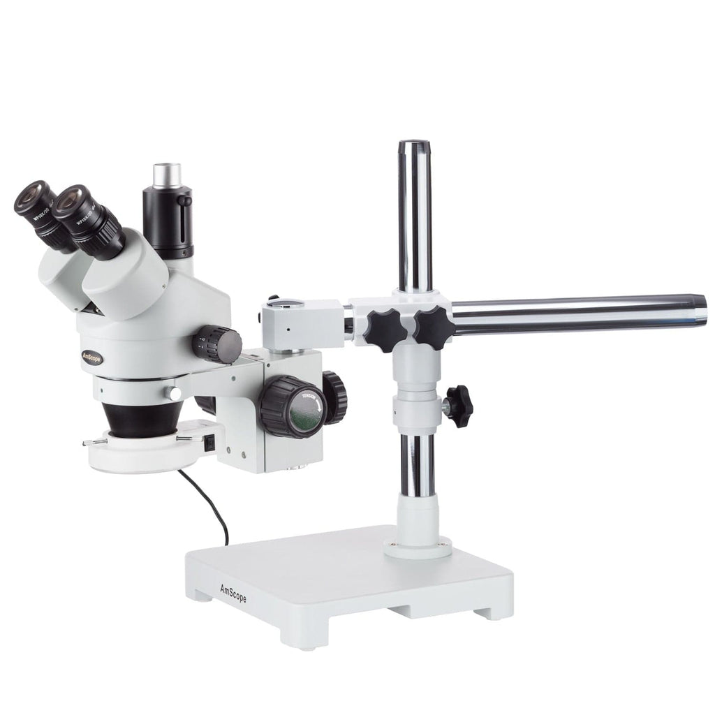 3.5X-90X Boom Stand Trinocular Zoom Stereo Microscope + 54 LED Light