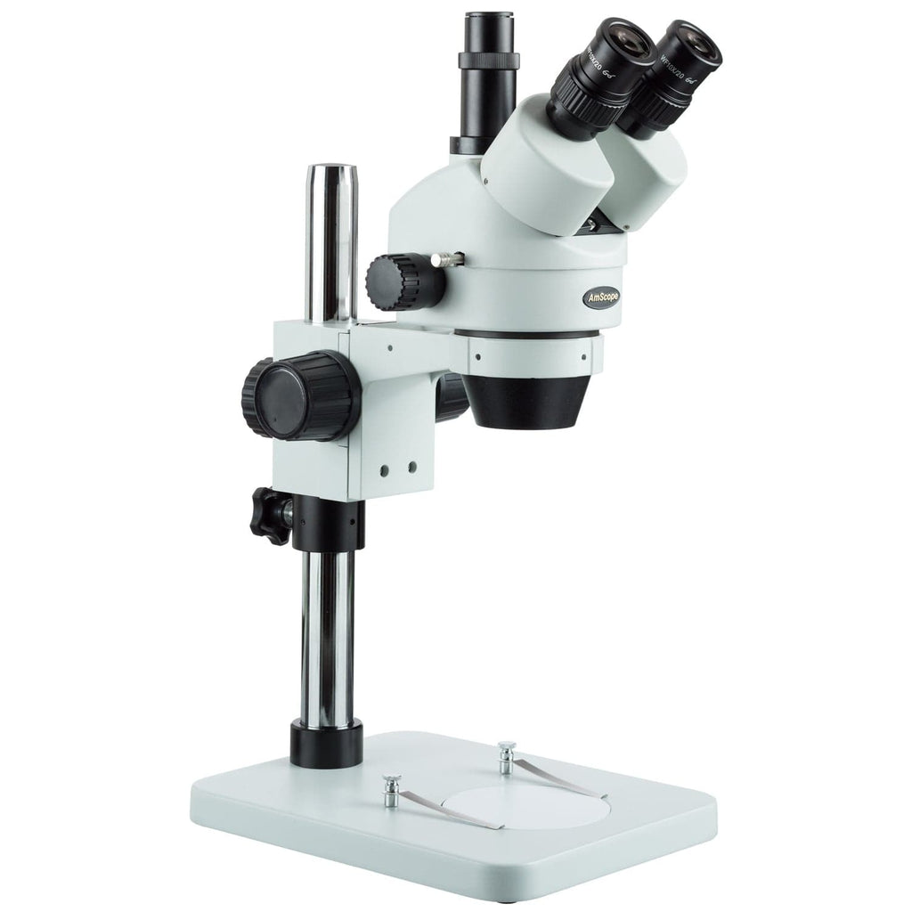 7X-45X Zoom Trinocular Stereo Microscope with Table Pillar Stand