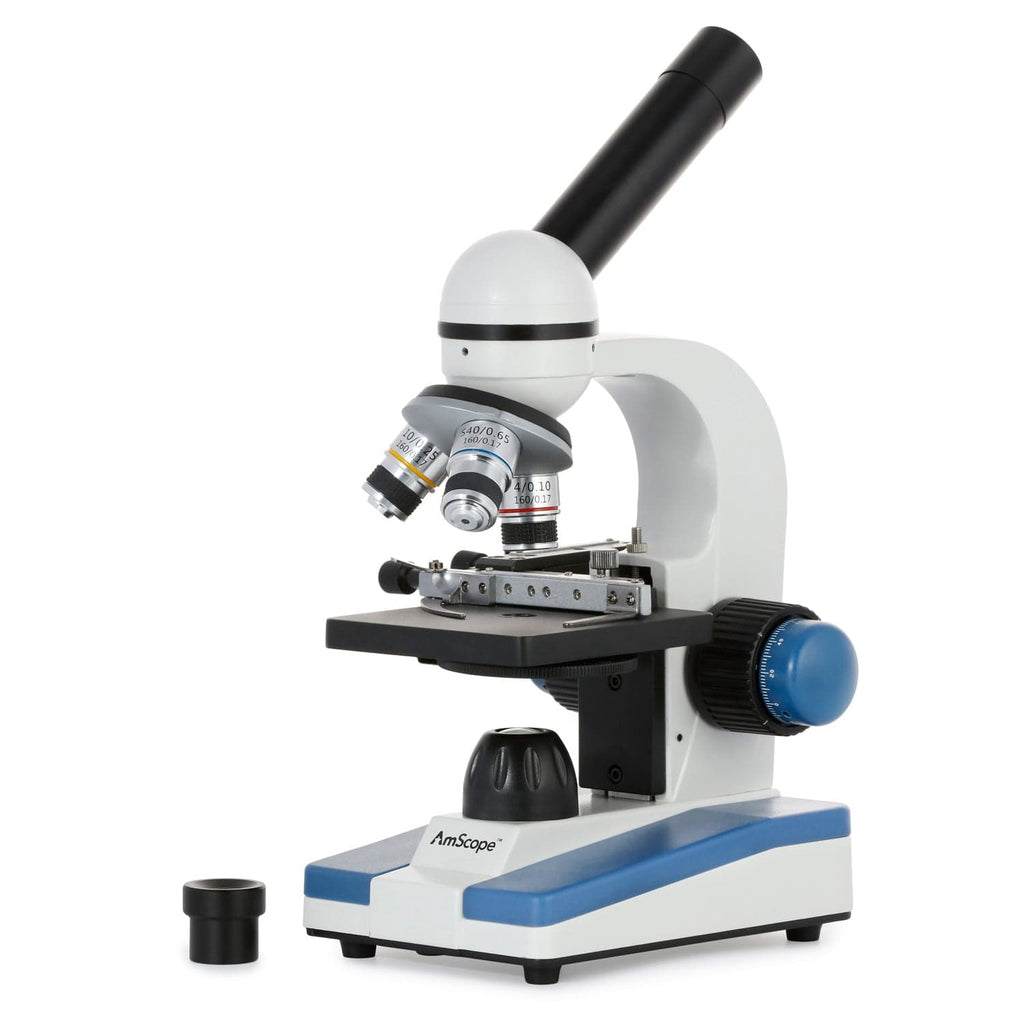 AmScope M150 Series Portable LED Monocular Student Compound Microscope 40X-1000X Magnification With Mechanical Stage