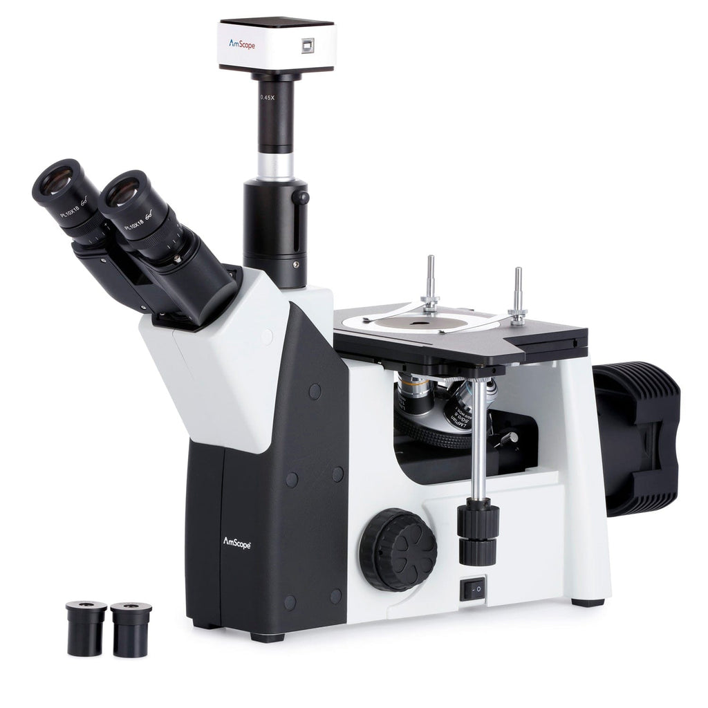 AmScope ME1200 Series Inverted Metallurgical Trinocular Compound Micro
