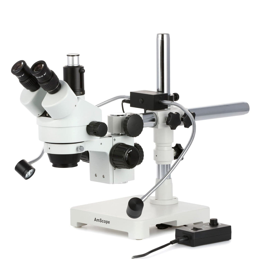 AmScope SM-3T Series Trinocular Zoom Stereo Microscope 7X-45X with 8W