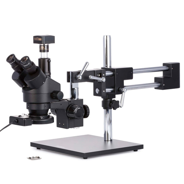 AmScope SM-4TZ-FRL-MB Digital Enabled Trinocular Stereo Microscope wit