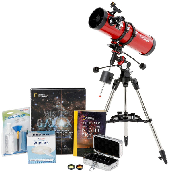 AmScope Professional Telescope Bundle Series featuring 130mm Aperture,