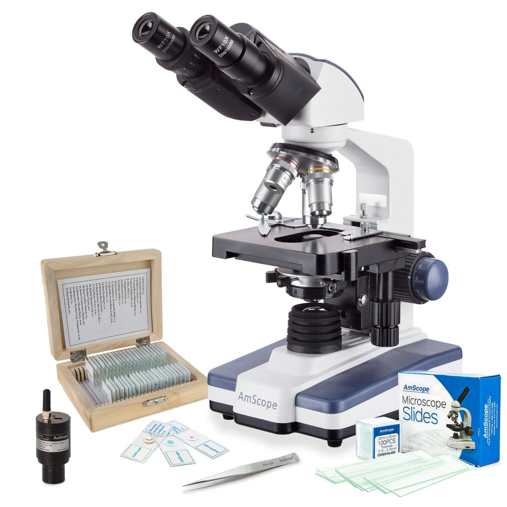 AmScope Binocular Compound Microscope 40X-2500X Magnification, Student