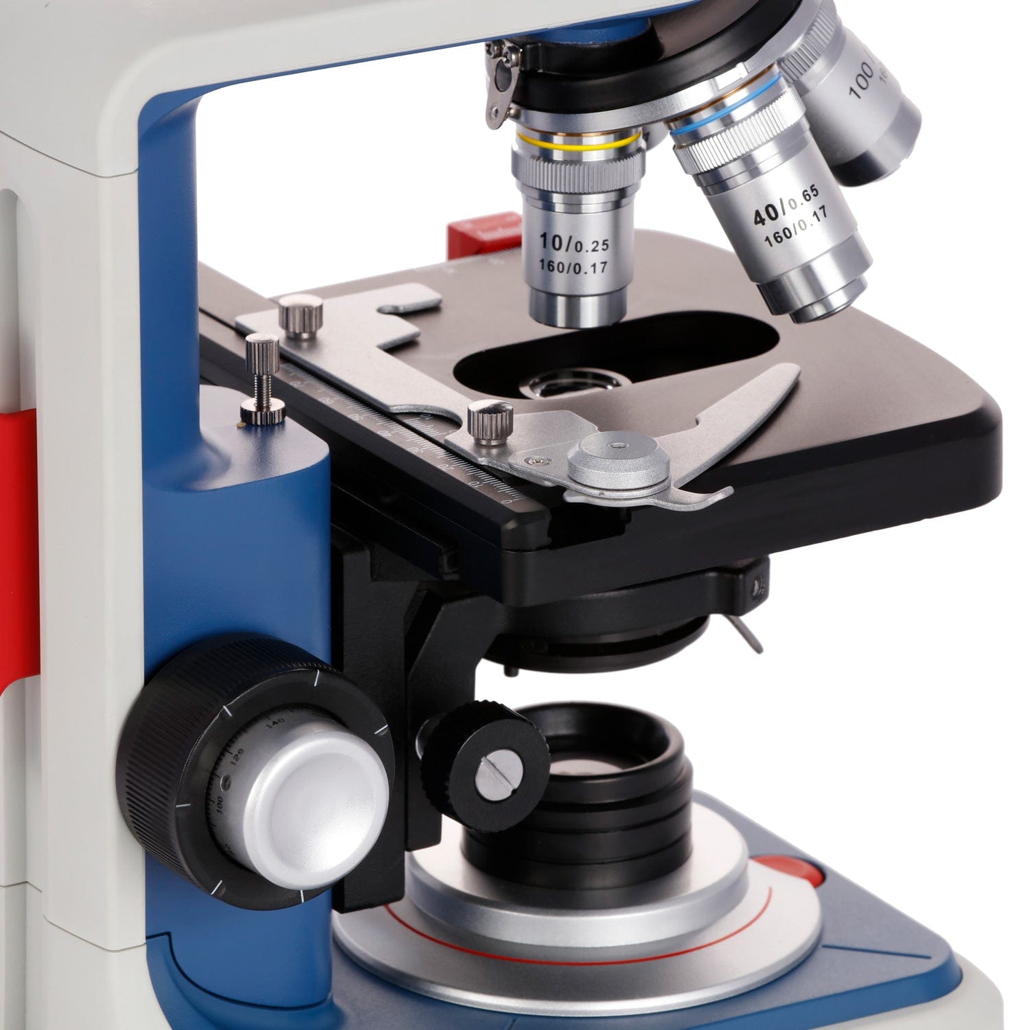 AmScope B120C-R Series USB-C Rechargeable Student Binocular Compound Microscope 40X-2500X Magnification with 7" Digital Display Camera Head