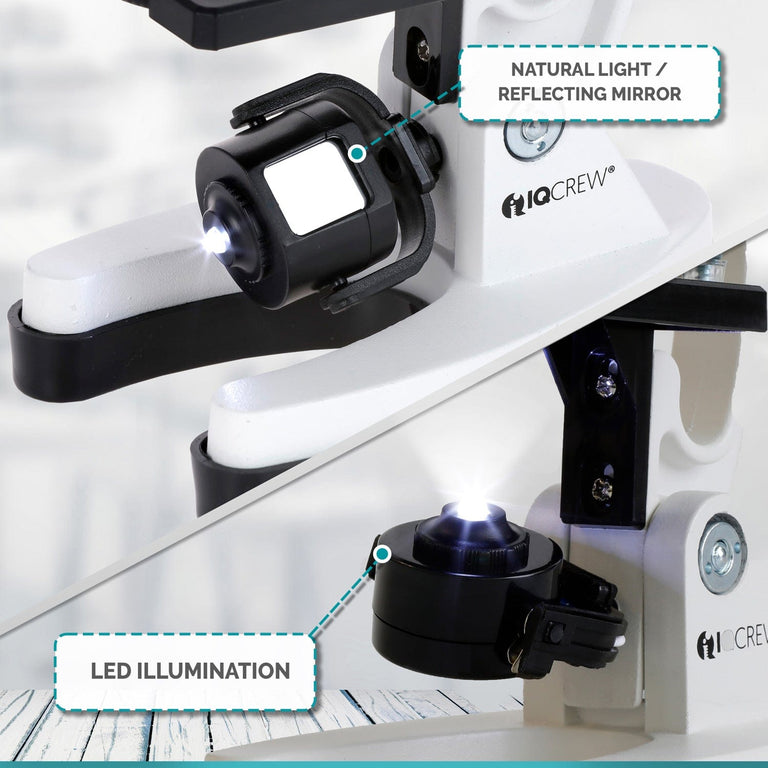 Amscope M30-ABS-KT2-W-WM Monocular Compound Microscope for Kids – Up to 1200X LED Illumination STEM Education Microscopes, Student Lab Microscopes, Biological Science Microscopes