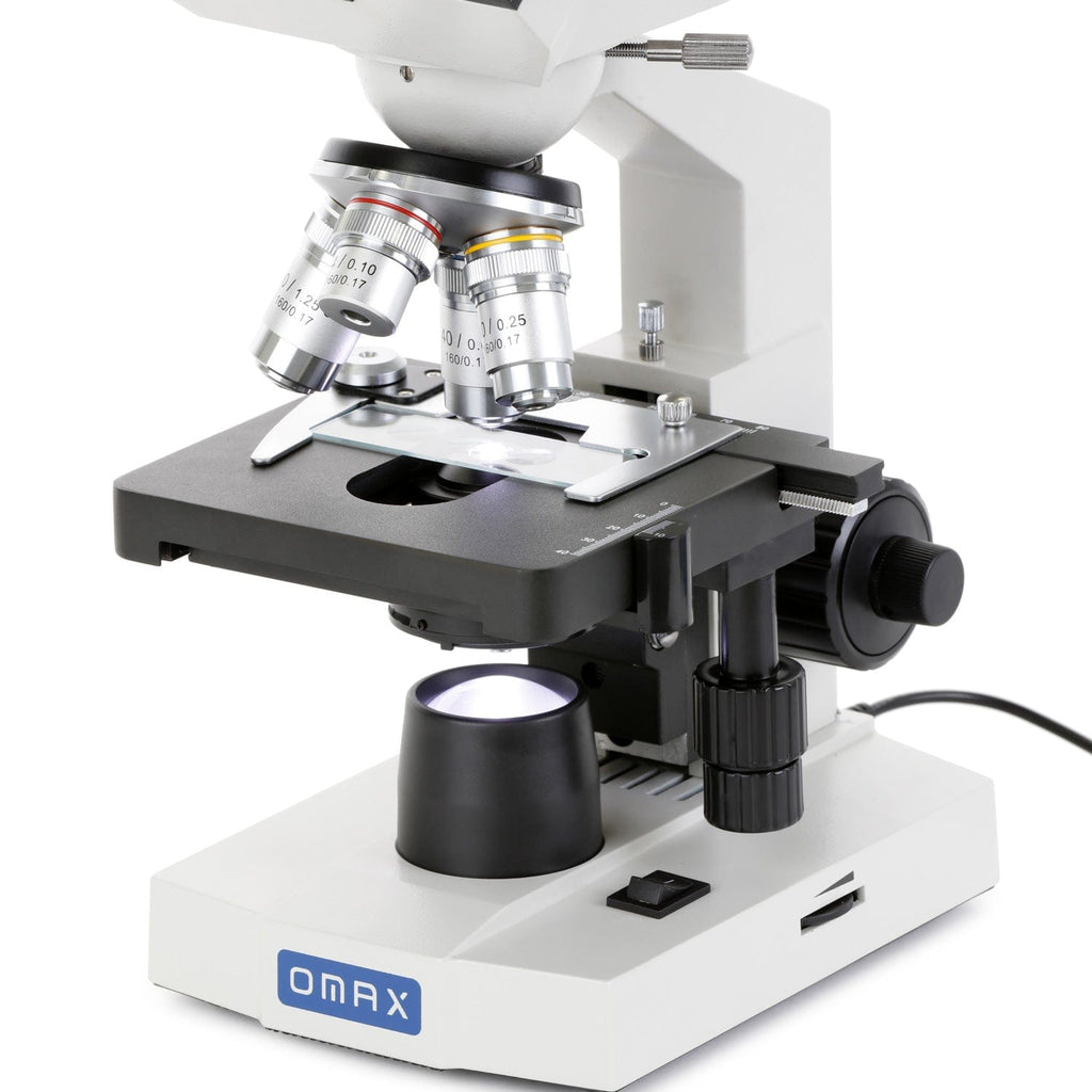 Omax Compound Microscope OMAX M83EZ Series Trinocular Compound Microscope 40X-2500X Magnificati ...