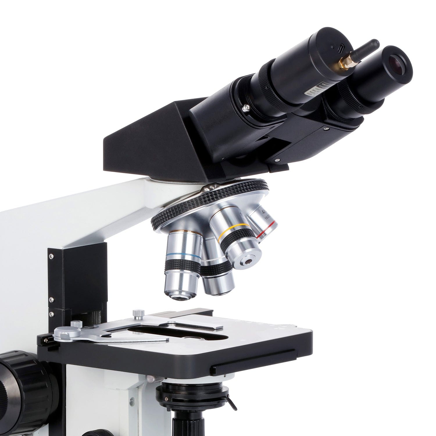 AmScope Binocular Compound Microscope 40X-2000X MagnificationProfessional, Biological w/ Halogen Illumination, 3D Stage + Wi-Fi 2.0MP Digital Eyepiece Camera