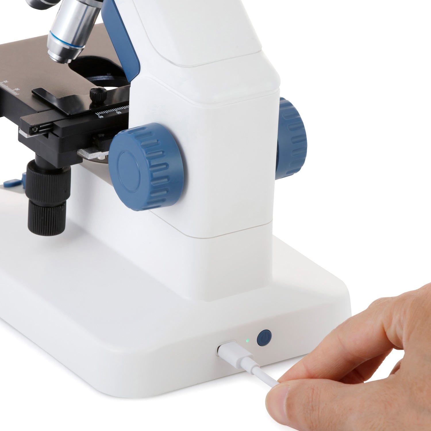 AmScope Full HD 7" Digital Compound Microscope w/ Mechanical Stage, 4 Objectives, and 32GB MicroSD Card