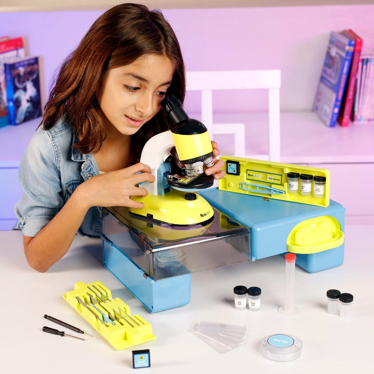 Amscope M44-KT Monocular Compound Microscope for Kids – 40X–1000X LED Illumination STEM Education Microscopes, Student Lab Microscopes, Biological Science Microscopes