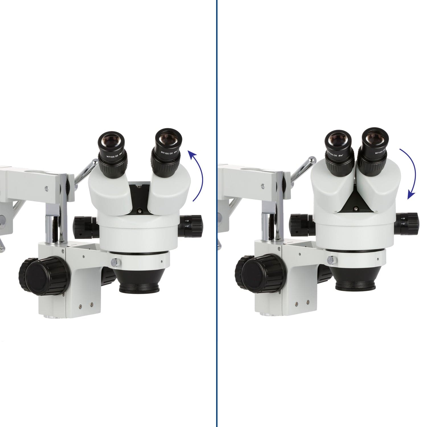 AmScope SM-4B Series Binocular Zoom Stereo Microscope w/80 LED Compact Ring Light and Optional Digital Camera on Double Arm Boom Stand