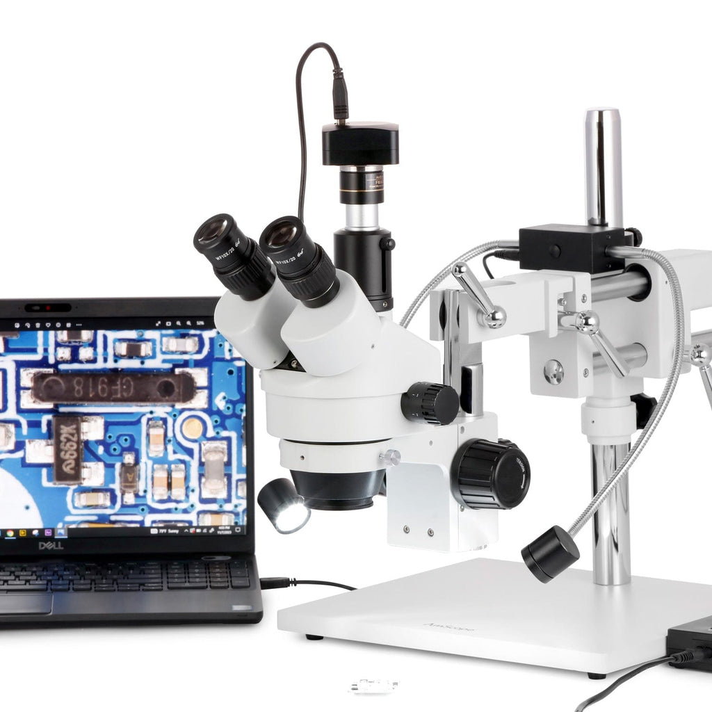 AmScope SM-4T Series Trinocular Zoom Stereo Microscope 7X-45X Magnific