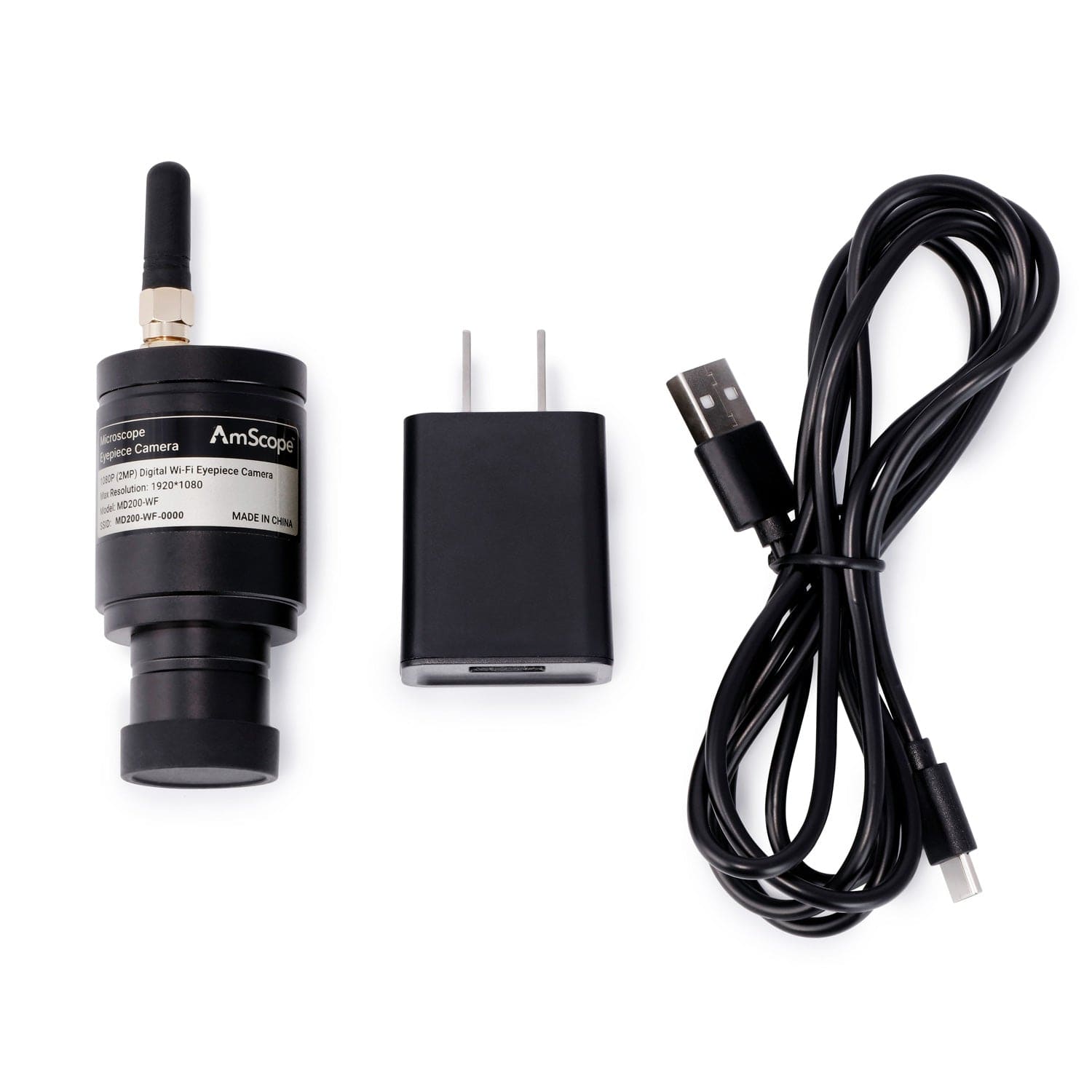AmScope MD200-WF Wi-Fi Digital Eyepiece Microscope Camera - 1080P 2.0MP Color CMOS