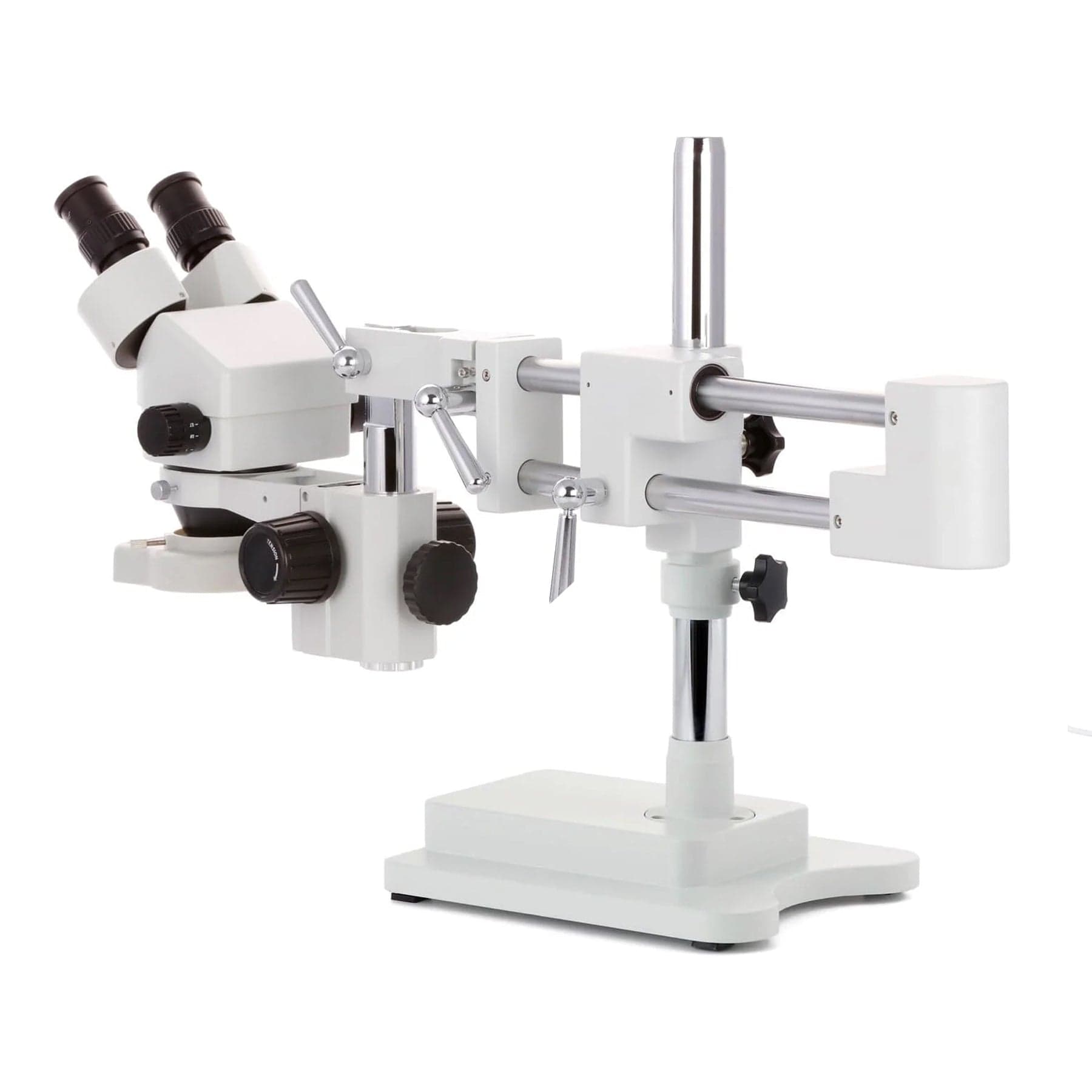 AmScope SM-4BX-48W Binocular Stereo Microscope with 45X Magnification on a Double Arm Boom Stand