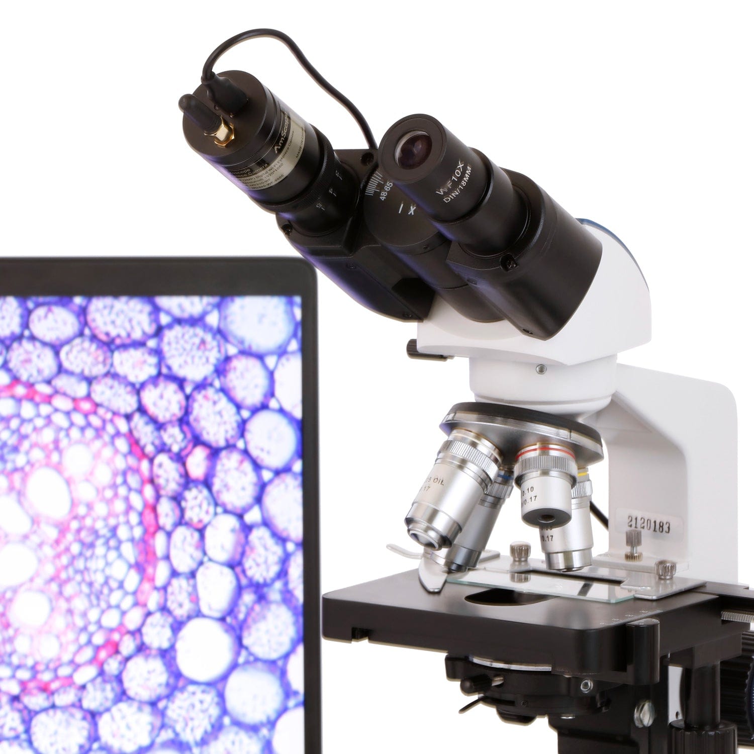 AmScope MD200-WF Wi-Fi Digital Eyepiece Microscope Camera - 1080P 2.0MP Color CMOS