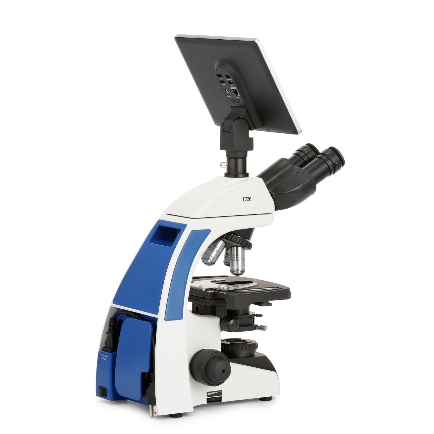 AmScope T720 Series Trinocular Compound Microscope + Koehler LED Illumination + 10.5" Touchscreen 8MP Imaging System