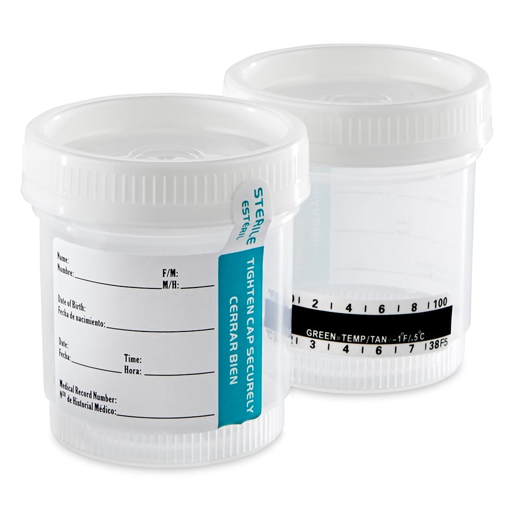 Drug Container Performance Testing Globe Scientific Drug Test Container, 90mL, Wide Mouth, Attached White ...
