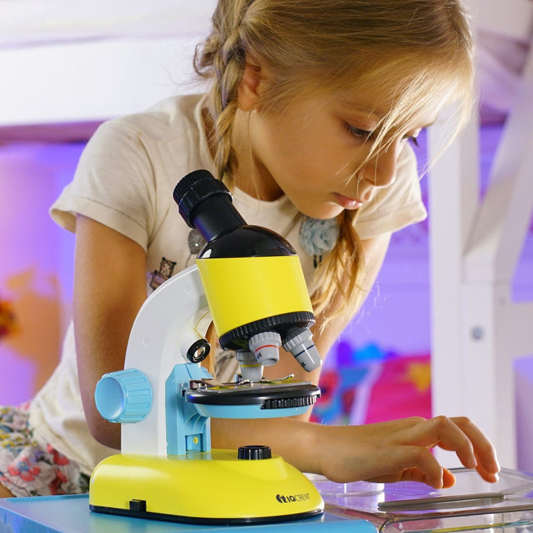 Amscope M44-KT Monocular Compound Microscope for Kids – 40X–1000X LED Illumination STEM Education Microscopes, Student Lab Microscopes, Biological Science Microscopes