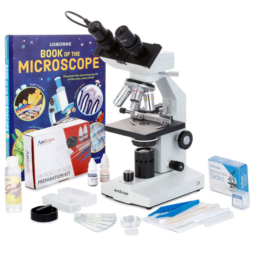 AmScope B100 Series Biological Binocular Compound Microscope 40X1000X