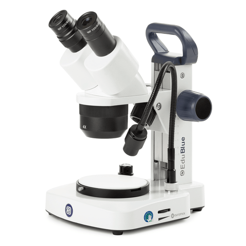 EduBlue 20X-40X Binocular Stereo Microscope with 2X/4X Objective Lenses on Tri Illumination Track Stand w/ Moveable Stage