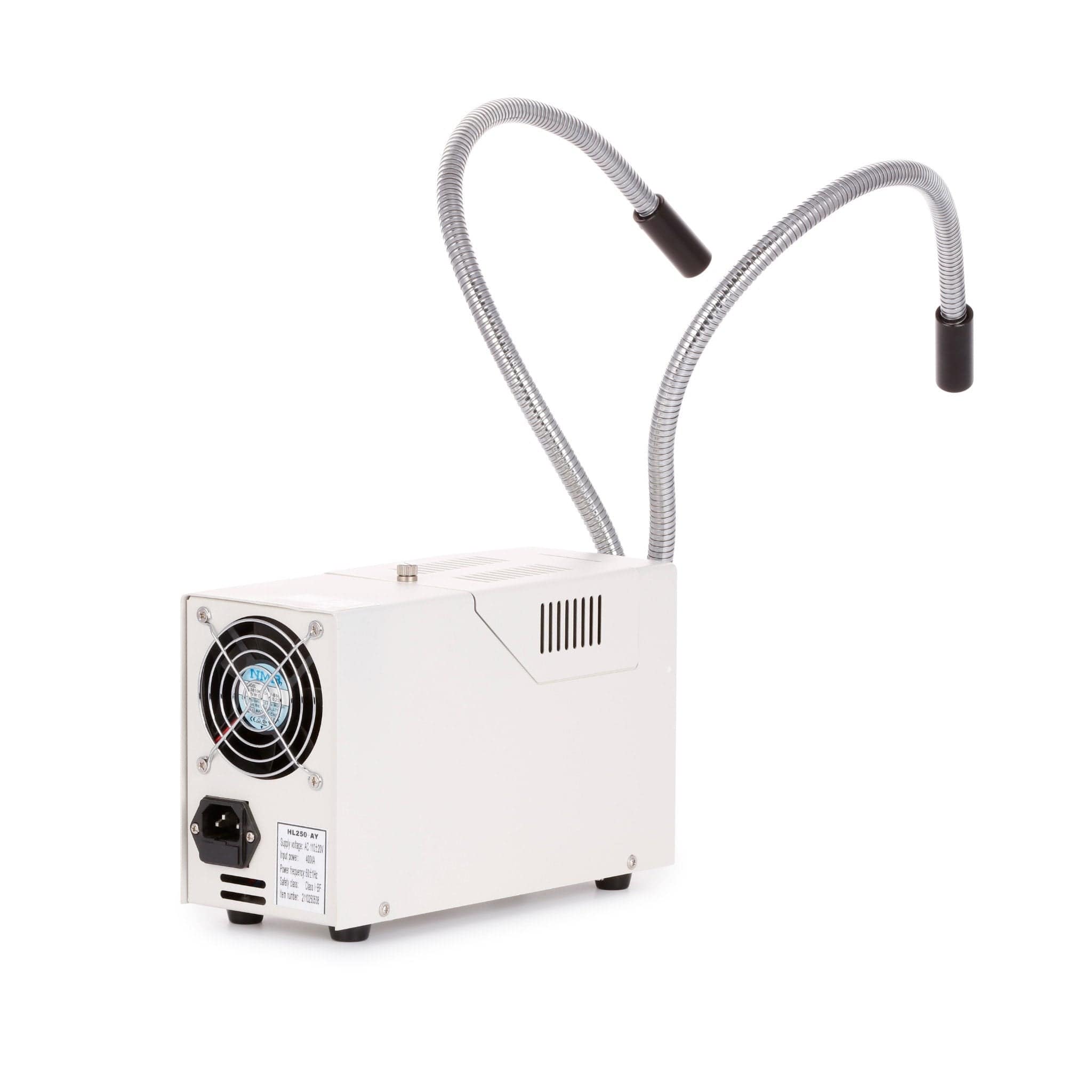 AmScope 150W Fiber Optic Dual Gooseneck Microscope Illuminator