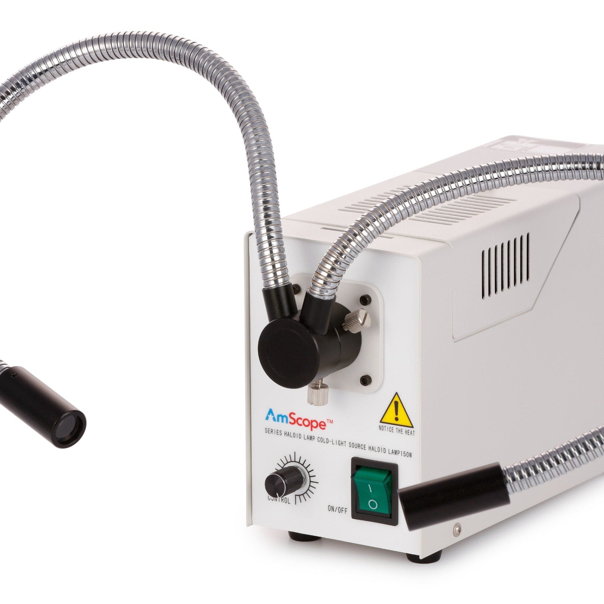 AmScope 150W Fiber Optic Dual Gooseneck Microscope Illuminator